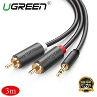 Dây loa 3,5mm sang 2 hoa sen RCA 3m cao cấp Ugreen 10512