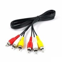 Dây Loa AV 6 Đầu Jack Hoa Sen RCA Dài 1.5M (Đen) Hàng Xịn Bóc Thiết Bị, Đầu Jack Chắc Chắn, Đàn Hồi Tốt, Dây Lõi Đồng To