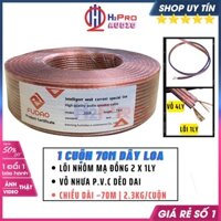 Dây Loa Chống Nhiễu ( 1 Cuộn 70M ) Mác 200 Cao Cấp Lõi 1Ly x 2-Vỏ Pvc, Dây Âm Thanh Cho Loa, Amply, Cục Đẩy-H2Pro Audio
