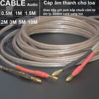 Dây loa jack bắp chuối 1 vế DIY 0.5 đến 10 mét - Speaker audio cable banana plug