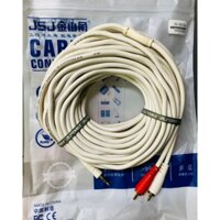 Dây loa JSJ 1 đầu 3.5 ra 2 AV dài 15m 20m dùng kết nối từ điện thoại, máy nghe nhạc ra loa âm ly -Cao Cấp