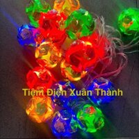 Dây Lồng đèn cầu HOA HỒNG phản quang ĐỦ MÀU 3 mét SIÊU ĐẸP LUNG LINH (Không chớp)