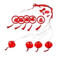 Dây Lồng Đèn Led Chữ Phúc Trang Trí Tết Gồm 5 Lồng Đèn Và 5 Chữ Phúc