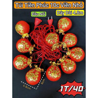 Dây lồng đèn LED hình túi tiền Chữ Phúc 5m - 10 bóng Màn lồng đèn đỏ túi tiền Cắm điện 220v