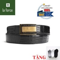 Dây lưng cá sấu dây liền bản 4 cm LAFORCE DLA2100-03V-T-D Tặng Tất Nam Cao Cấp