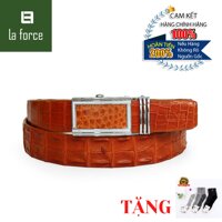 Dây Lưng LAFORCE Da Cá Sấu Nâu Vàng DLA1200-C-NV Tặng Tất UNIQLO Chính Hãng