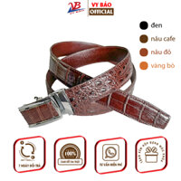 Dây Lưng Nam Da Cá Sấu Thật Bản 3.5cm Dài 120cm màu Nâu cafe Da Trơn Hông Mã TL-LH35M2