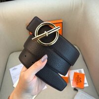 Dây lưng nam, dây nịt nam da xịn mặt chữ Q trắng, vàng thời trang - Hàng Hiệu - Hàng nhập khẩu