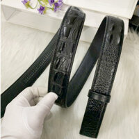 Dây lưng nịt nam không kèm mặt gạt tự động da bò thật dập vân rắn và gai cá sấu bản dây 3,5cm giaynamdep218