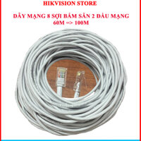 Dây Mạng Cat6 Bấm Sẵn 2 Đầu mạng 60m => 100m, Dây cáp mạng lan chính hãng, Dây mạng 8 sợi bấm 2 đầu mạng sẵn