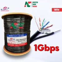 Dây Mạng Ngoài Trời 8 Lõi Golden Japan Cat5e Có Sợi Thép Chịu Lực, Bọc Bạc, Phủ Dầu Chống Ẩm - Hàng Chính Hãng - 10m