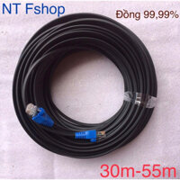 Dây mạng ngoài trời bấm sẵn 2 đầu 30m, 35m, 40m, 45m, 50m, 55m, 60m, 65m, 70m - 4 sợi, có thép chịu lực