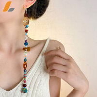 Đầy màu sắc đá tự nhiên đính cườm tua Bông tai nữ Stud bông tai cổ điển Bohemian Bông tai