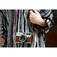 Dây Máy Ảnh Da Bò Thật Bền Đẹp Nâu Đỏ A2 Cho Máy Ảnh Film Và Mirroless Fuji / Sony / Canon M / Nikon