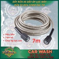 Dây máy rửa xe ren 22mm dài 7m (Cuộn),Dây rửa xe máy bơm xịt rửa áp lực cao ren 22mm
