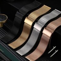 Dây Mesh Lưới Cho Đồng Hồ Fossil Casio Samsung Huawei Tặng Chốt thông minh &amp; Dụng cụ tháo lắp - Vàng hồng - 22mm