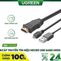 Dây MHL Micro USB (5 chân) sang HDMI cho android lên TV máy chiếu dài 3M UGREEN MH101 20138 (Đen). – Ugreen Việt Nam
