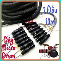 Dây Mic trống 7 đầu Jack 10m dây micro drum 7 Jack canon đực cái dài 10m microphone drum Jack canon day Mic