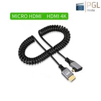 Dây Micro HDMI to HDMI dạng lò xo chuẩn 4k60hz A-D (micro HDMI CHO MÁY QUAY)