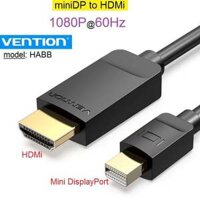 Dây mini displayport to hdmi 4K@30Hz 1080P@60Hz Vention chuyển đổi tín hiệu miniDP trên laptop sang màn hình HDMI