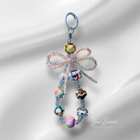 Dây móc  khoá Full Chamr kèm nơ thiết kế độc đáo hong kém phần sang trọng