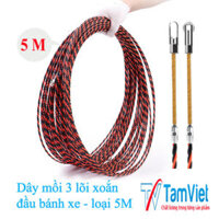 Dây mồi luồn ống điện 5 mét có  bánh xe dẫn hướng