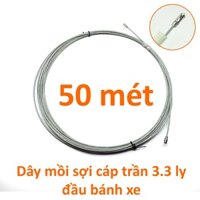 Dây mồi luồn ống sợi cáp trần dày 3.3 ly, 4ly dài 50m 3 lõi