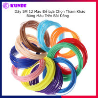 Dây Mực Bút Vẽ 3D KUNBE, Chất Liệu PLA Nhiều Màu Sắc Thân Thiện Môi Trường, An Toàn Không Độc Hại - 5M Chọn Màu