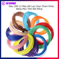 Dây Mực Bút Vẽ 3D KUNBE, Chất Liệu PLA Nhiều Màu Sắc Thân Thiện Môi Trường, An Toàn Không Độc Hại - 10M Chọn Màu
