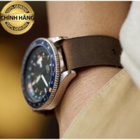 Dây nato da bò sáp ngựa điên cực chất cho Seiko 5 quân đội . - Dây size 22