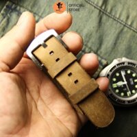 Dây nato da bò sáp ngựa điên cực chất cho Seiko 5 quân đội .