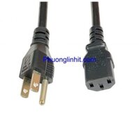 Dây nguồn 3 chân có tiếp địa dây cấp nguồn 3 chấu 2 dẹp + 1 tròn C13 dài 1.5m