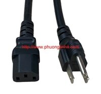 Dây nguồn 3 chấu có tiếp địa 2 chân dẹt, 1 tròn chuẩn UL C13 lõi 3*1.25mm dài 4.5M