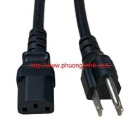 Dây nguồn 3 chấu có tiếp địa 2 chân dẹt, 1 tròn chuẩn UL C13 lõi 3*1.25mm dài 4.5M