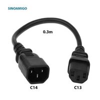 Dây nguồn C13 C14 lõi 3X1.5mm2 dài 0.3m hàng cao cấp