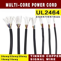 Dây nguồn có vỏ bọc đa lõi UL2464, dây điện tử màu đen 16/18/20/22/24AWG đen 2/3/4/6/7/8/9/10 dây điều khiển tín hiệu lõi