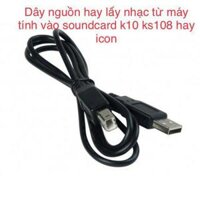 Dây nguồn hay lấy nhạc từ máy tính vào soundcard K10, K108, icon pro, HF5000 Pro, H9 pro - Màu Đen thường