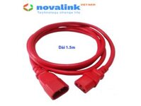 Dây nguồn UPS, server chuẩn C13 C14 dài 1.5M màu đỏ NV-52003R Novalink, lõi đồng 3 x 1.31mm
