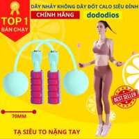Dây nhảy không dây thể dục kèm 2 tạ lớn cầm đầm tay giúp tăng cơ giảm mỡ tập luyện cadio - Chính hãng dododios - Blue Xanh ABC