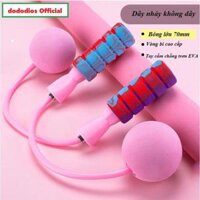 Dây nhảy không dây thể dục kèm 2 tạ lớn cầm đầm tay giúp tăng cơ giảm mỡ tập luyện cadio - Chính hãng dododios - Pink Hồng ABC