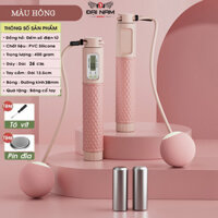 Dây Nhảy Không Dây Tích Hợp Tạ Sắt Tay Cầm Đếm Số Vòng,Quãng Đường,Calo Tiêu Thụ  Tặng Tô Vít Và Pin - Hồng