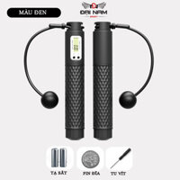 Dây Nhảy Không Dây Tích Hợp Tạ Sắt Tay Cầm Đếm Số Vòng,Quãng Đường,Calo Tiêu Thụ  Tặng Tô Vít Và Pin - Màu Đen