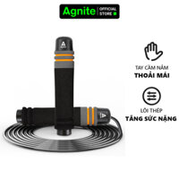 Dây nhảy thể dục lõi thép, dây PVC đếm số tự động Agnite - dây nhảy tại nhà hỗ trợ giảm cân, tập luyện tại nhà, boxing, muaythai - xám lõi thép không đếm số