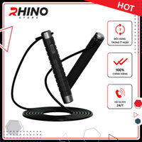 Dây nhảy thể thao lõi thép cao cấp Rhino J501 tự động đếm số, tích hợp đo calo, quãng đường, độ dài dây tùy chỉnh - Dùng cho Muay  Boxing  Kickboxing - Hàng chính hãng - Đen