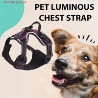 Dây nịt chó LED SPARKLEFLUX, Dây đeo ngực thú cưng phát sáng có thể điều chỉnh, Áo Vest phát sáng có đệm mềm có thể sạc lại thực tế để đi bộ ban đêm