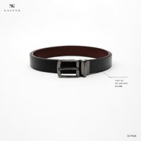 Dây nịt, dây thắt lưng da bản nhỏ NOSTER, khóa xoay chiều, dây dùng 2 mặt đen và nâu, bản dây kích thước 2.8 (cm) DLTK68