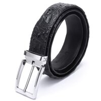 Dây nịt nam da cá sấu màu đen HJ94201-07-10-16-19-22-24 - Nguyên con đầu kim 3.5 P