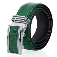 Dây nịt nam da đà điểu Huy Hoàng bản lớn màu xanh lá HC4475