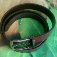 Dây nịt nữ da bò đầu bấm lỗ Màu nâu