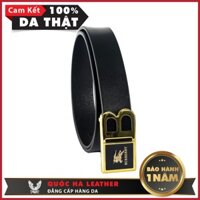 Dây Nịt - Thắt Lưng Da Bò Cao Cấp Chữ B Cho Nam 3p5 Màu Đen